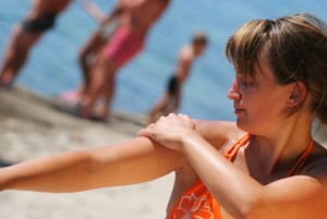 Woman Applying Sunscreen
